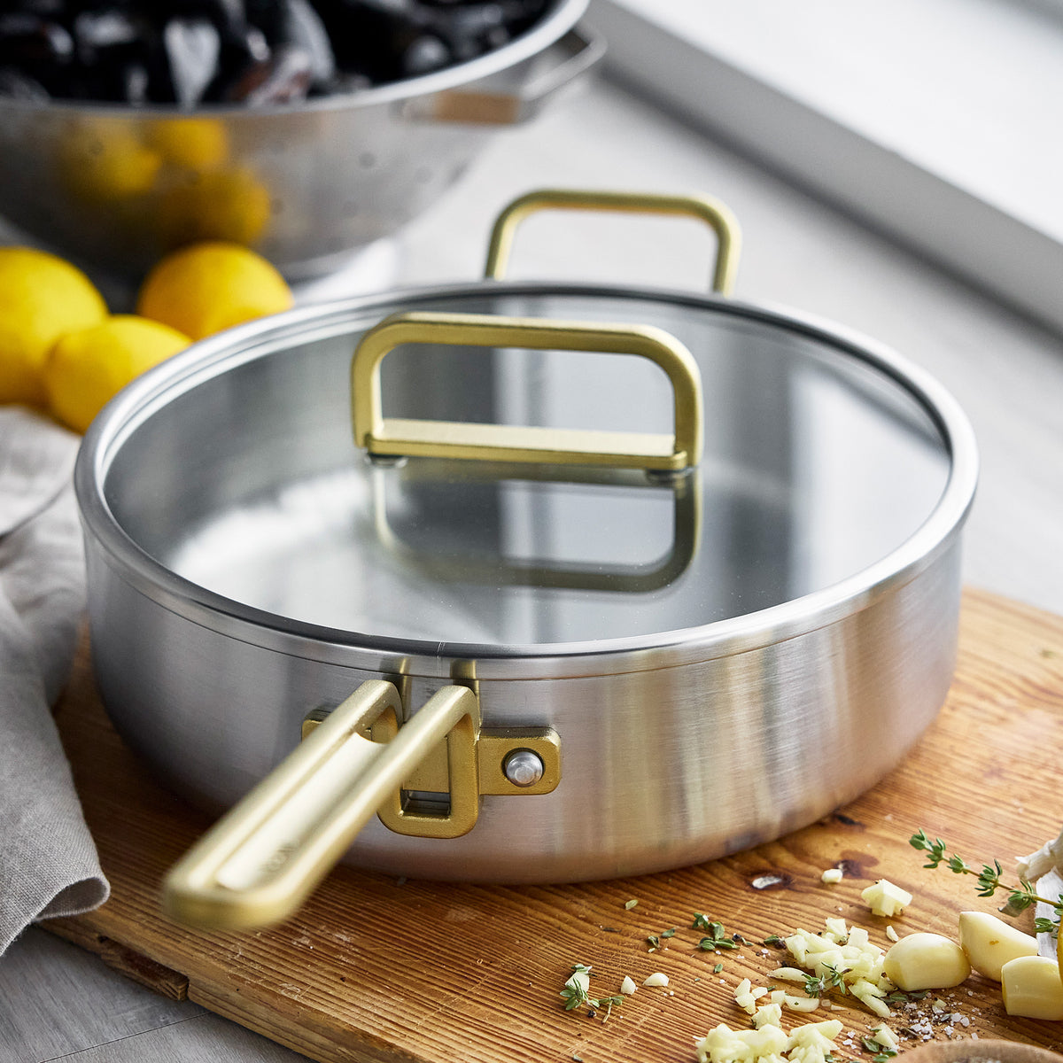 Stanley Tucci™ Uncoated Stainless Steel 4-Quart Sauté Pan with Lid - Image 5