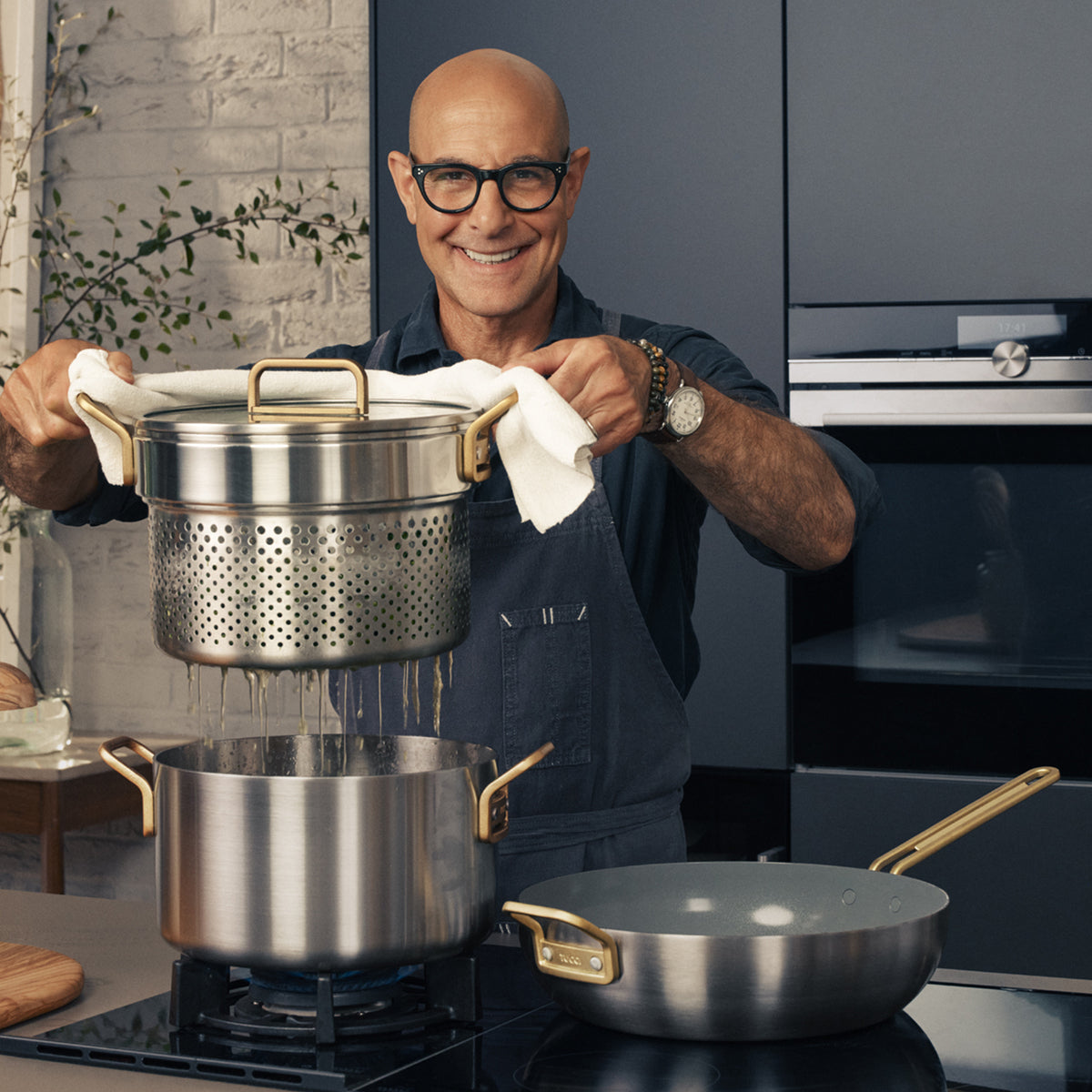 Stanley Tucci™ Mixed Material Stainless Steel 11-Piece Cookware Set - Image 13
