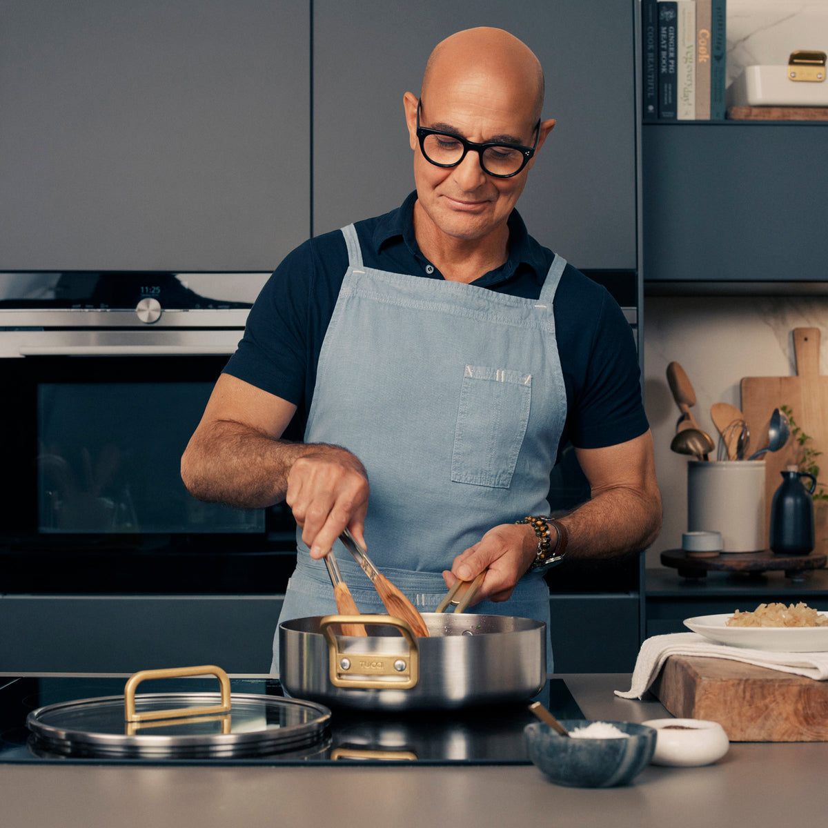 Stanley Tucci™ Mixed Material Stainless Steel 11-Piece Cookware Set - Image 2