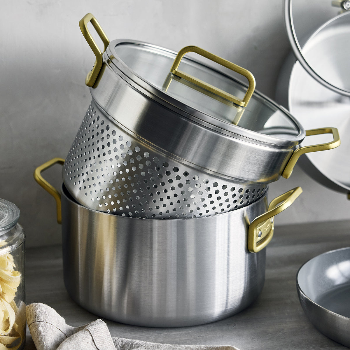 Stanley Tucci™ Mixed Material Stainless Steel 11-Piece Cookware Set - Image 8