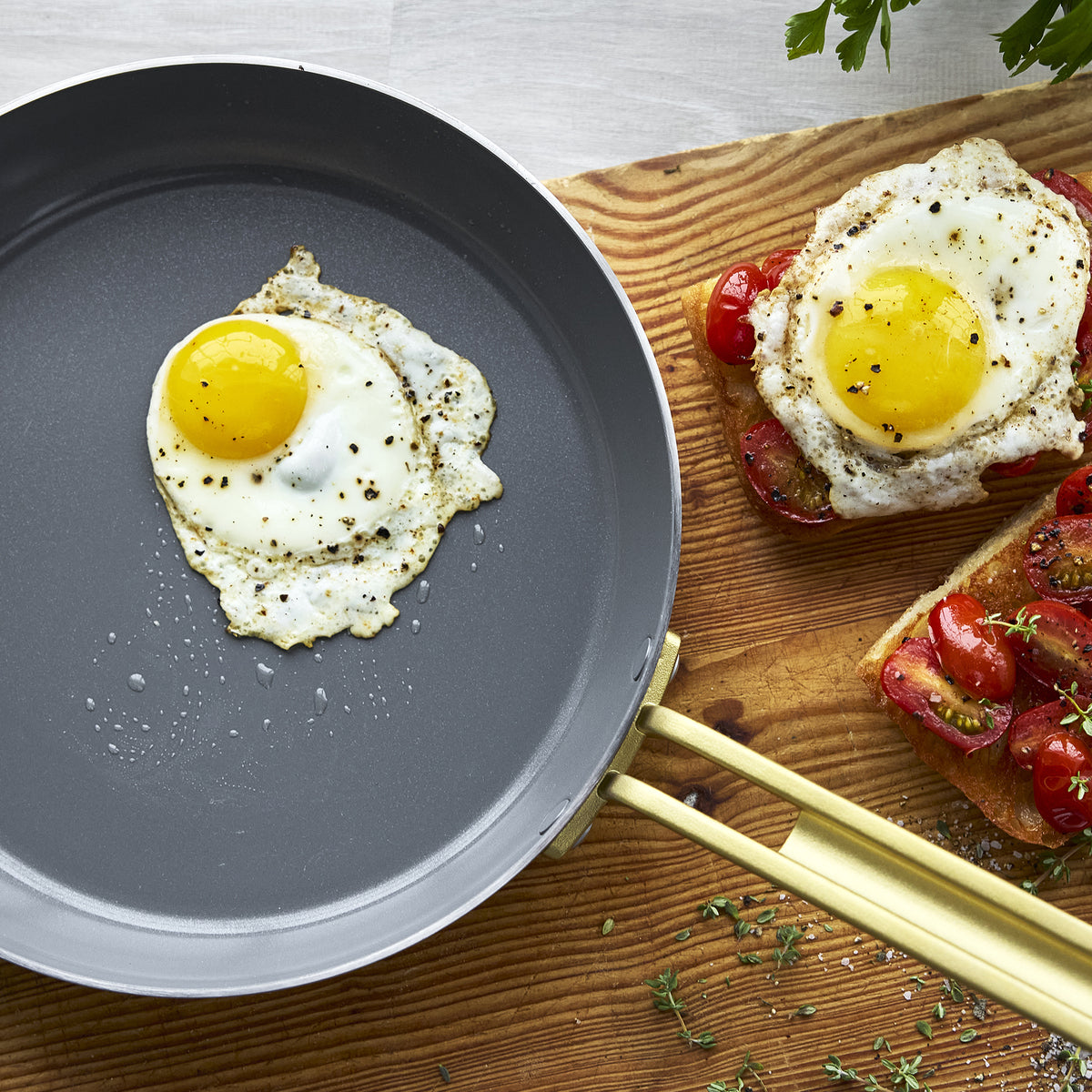 Stanley Tucci™ Stainless Steel Ceramic Nonstick 11-Piece Cookware Set | Champagne Handles - Image 12