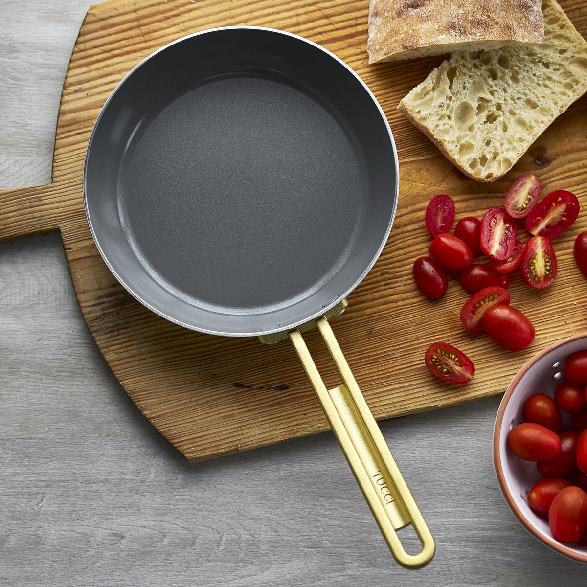 Stanley Tucci™ Stainless Steel Ceramic Nonstick 11-Piece Cookware Set | Champagne Handles - Image 7