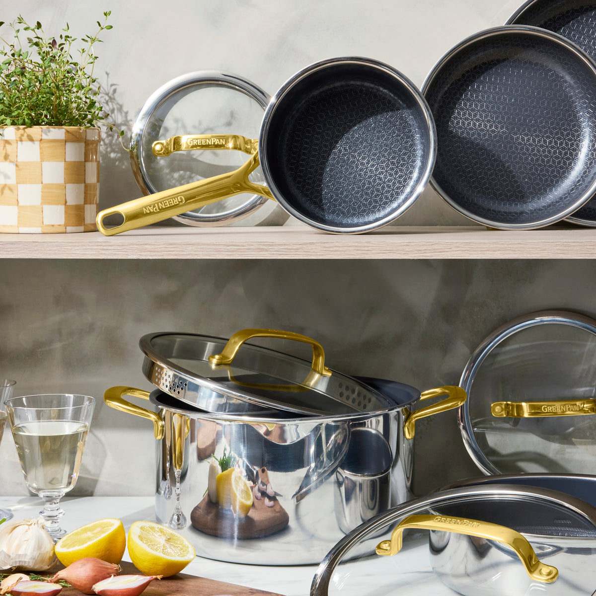 Spectra Gold Thermobond Hybrid Ceramic Nonstick 10-Piece Cookware Set - Image 3