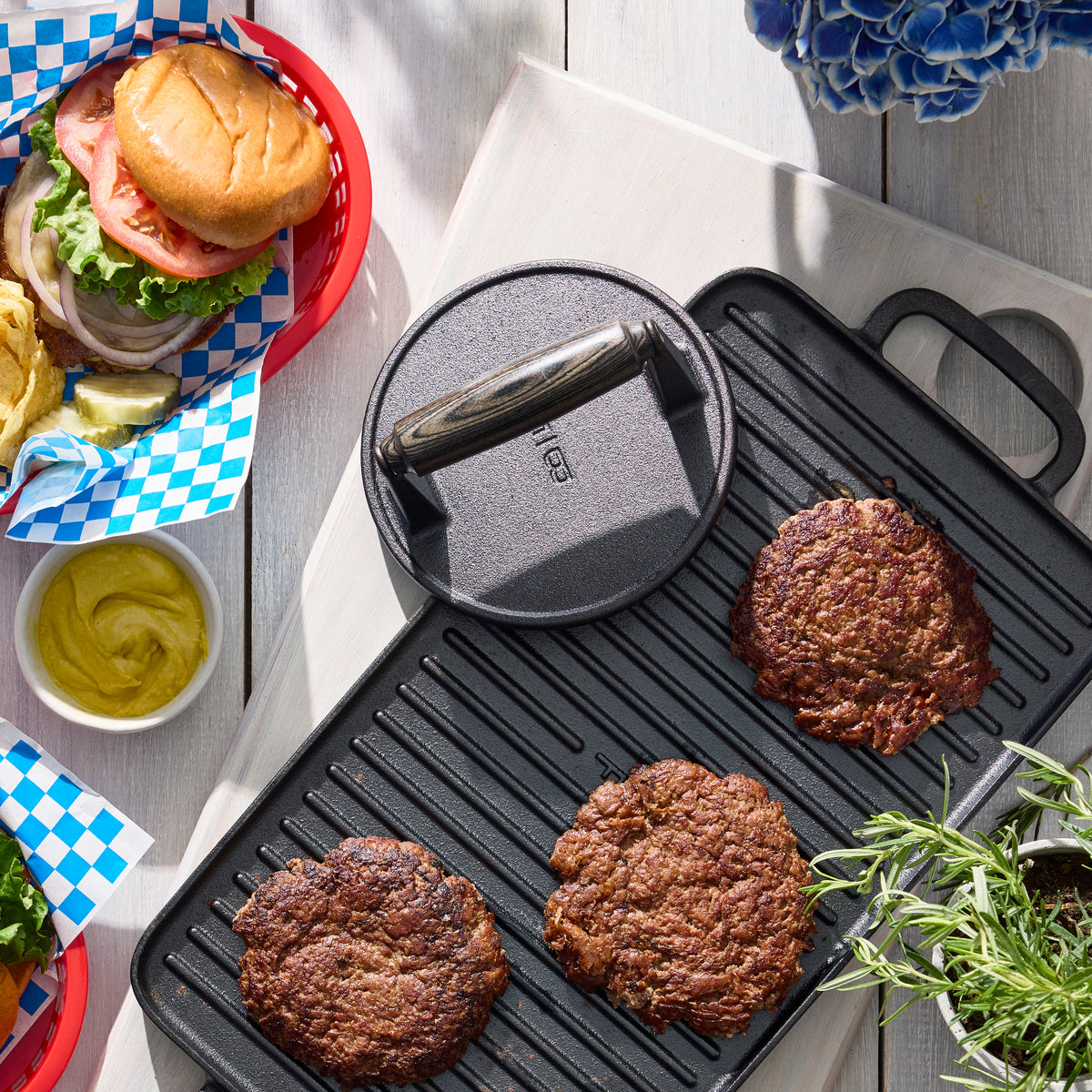 Bobby Flay by GreenPan 9.5 x 16.5 Reversible Cast Iron Grill Griddle - Image 3