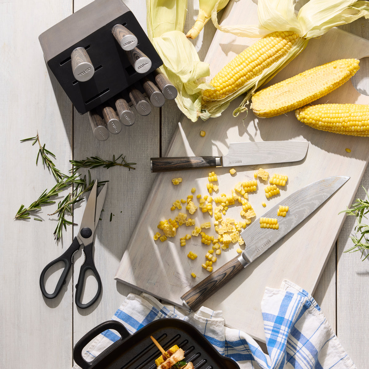Bobby Flay by GreenPan Stainless Steel 13-Piece Knife Block Set - Image 4