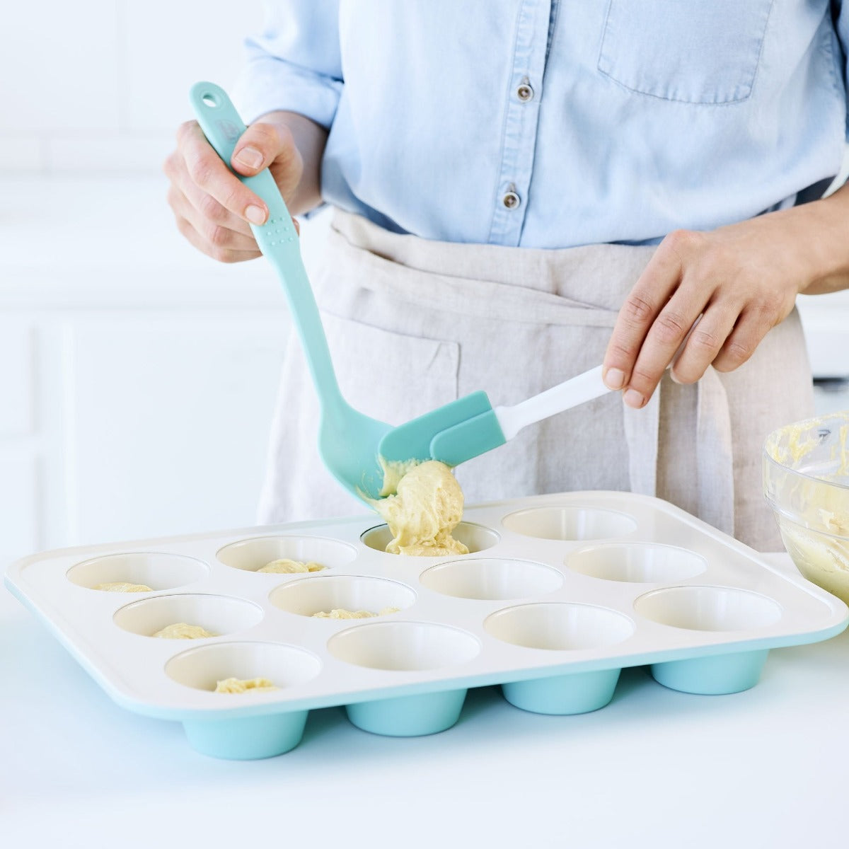 GreenLife Ceramic Nonstick Muffin Pan | Turquoise - Image 3