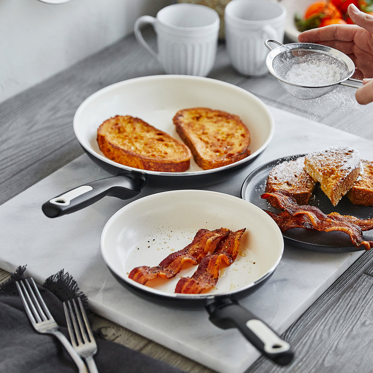 Rio Ceramic Nonstick 8 and 10 Frypan Set | Black - Image 3