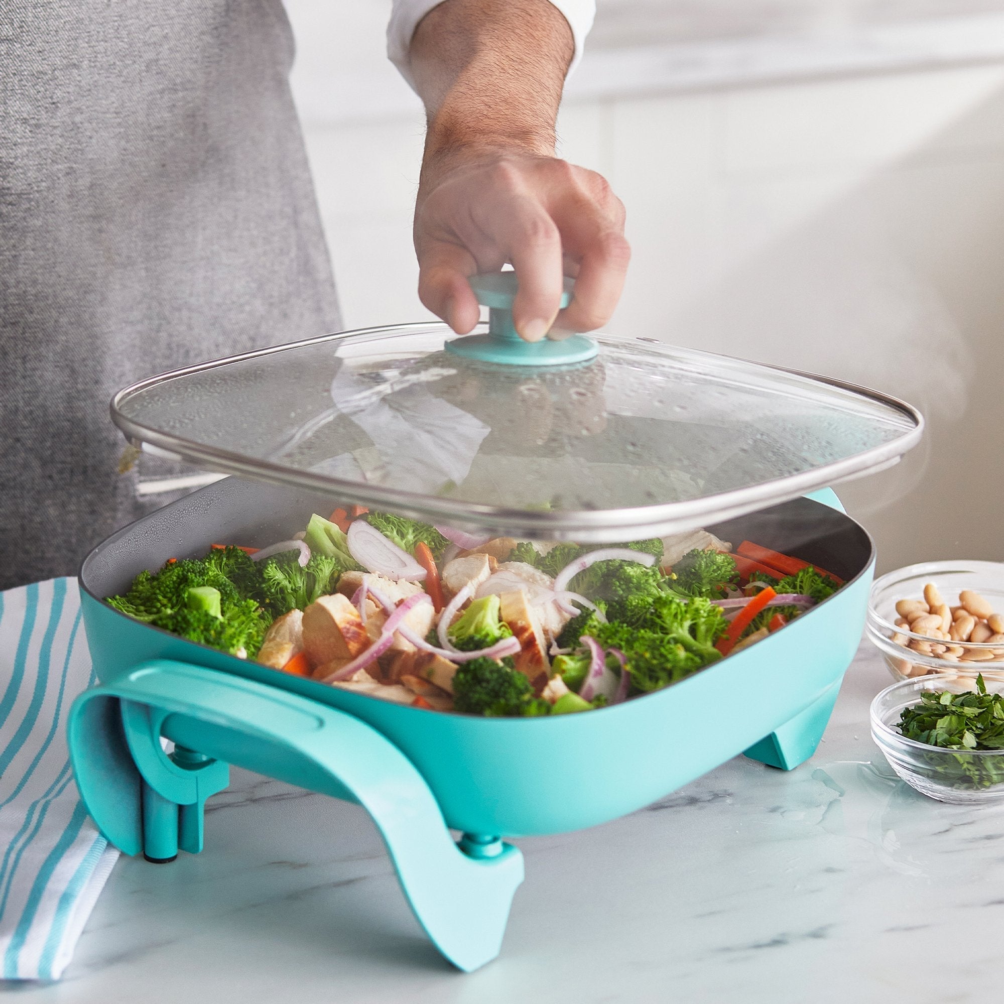 GreenLife Electric Skillet | Turquoise - Image 4