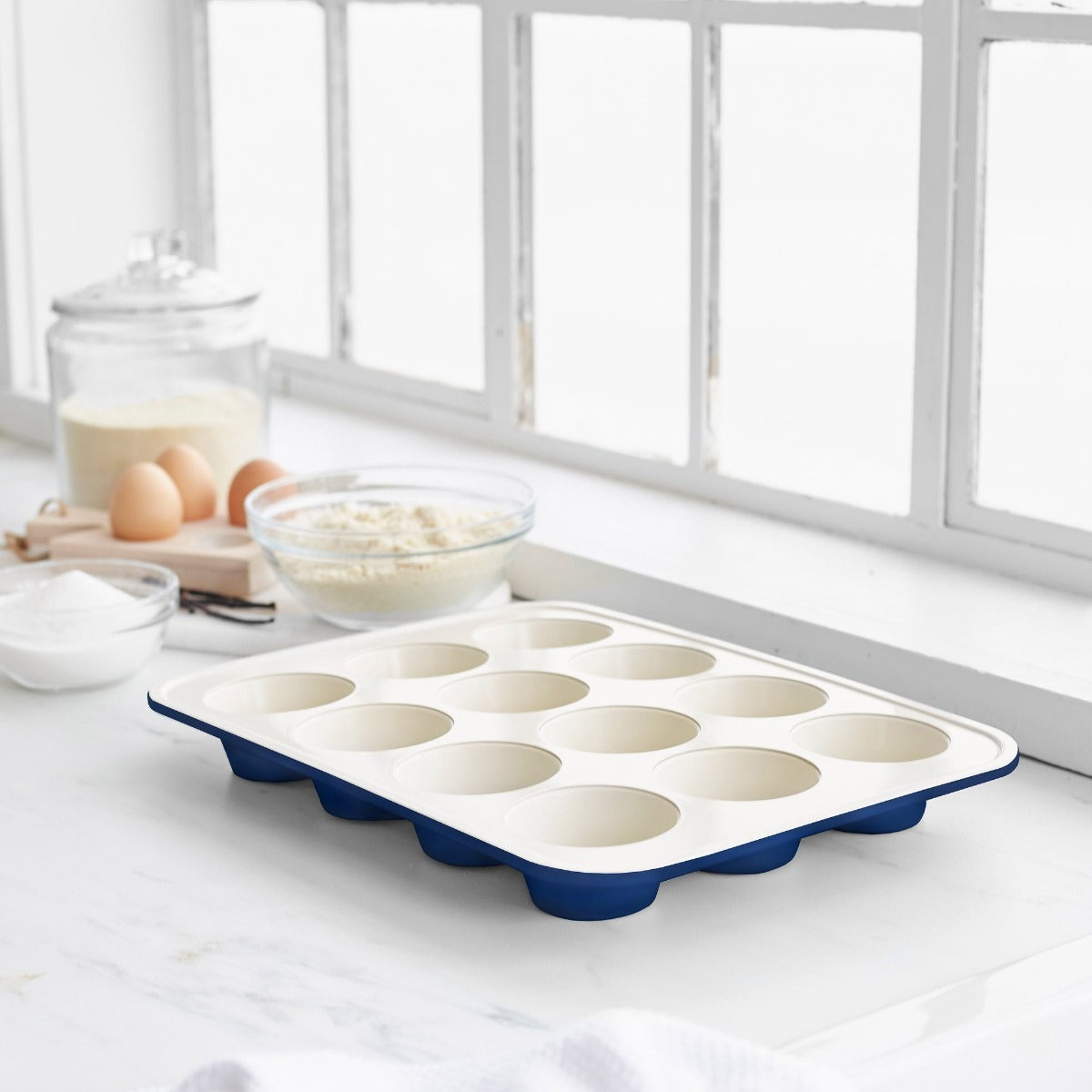 GreenLife Ceramic Nonstick Muffin Pan | Navy - Image 2