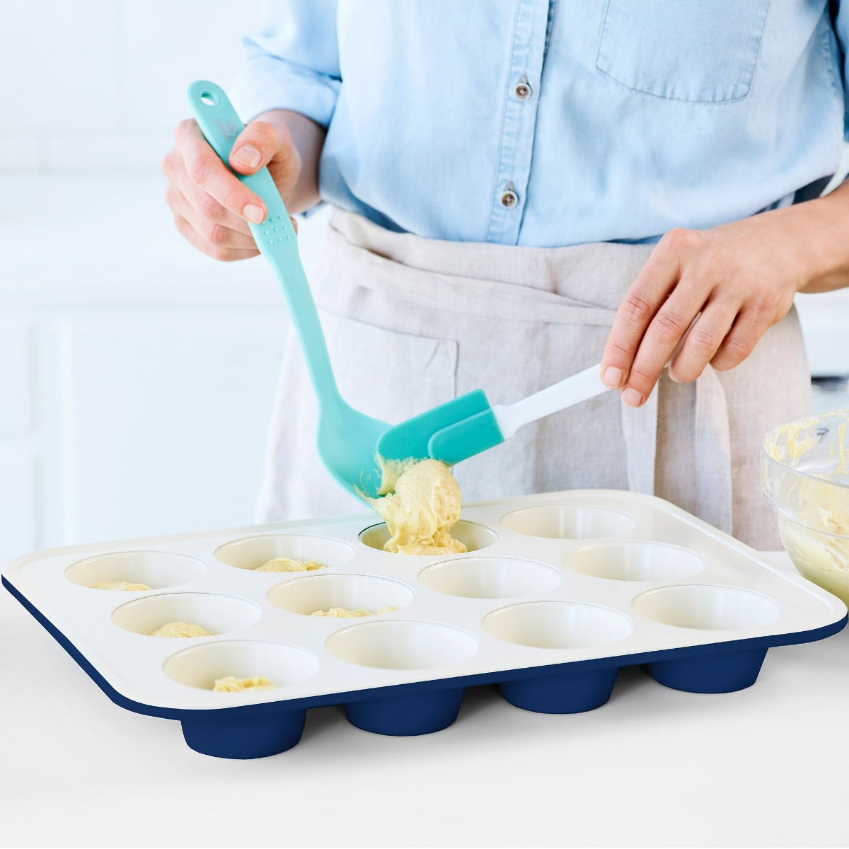 GreenLife Ceramic Nonstick Muffin Pan | Navy - Image 3