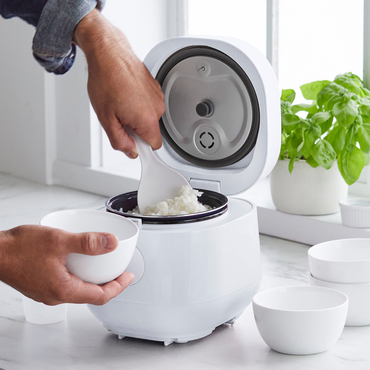 GreenLife 4-Cup Rice & Grains Cooker | White - Image 6