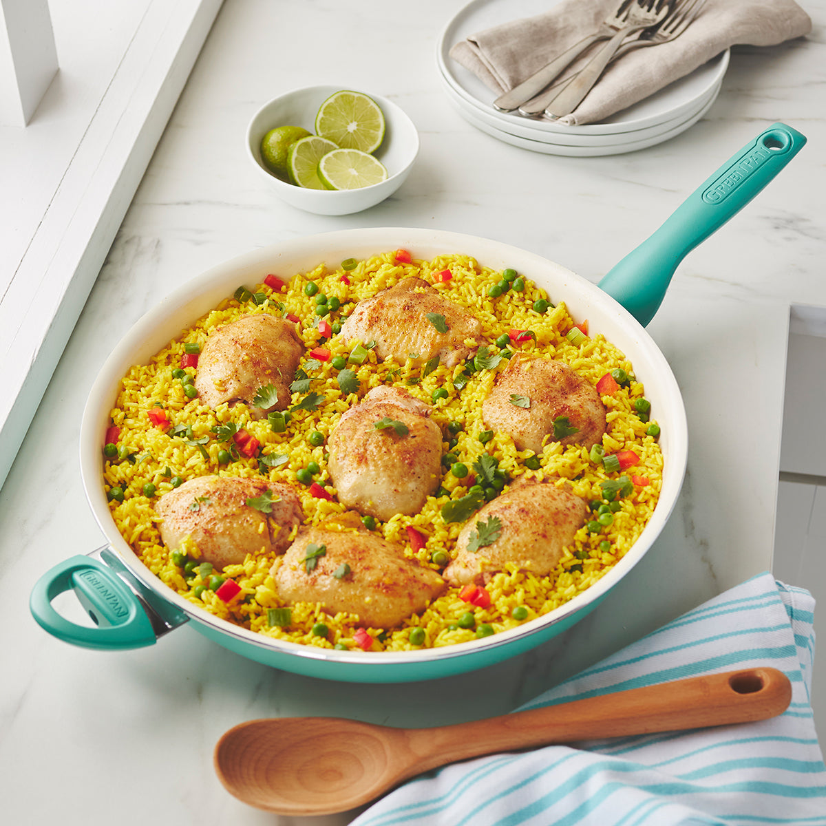 Rio Ceramic Nonstick 13.5 Frypan | Turquoise - Image 3