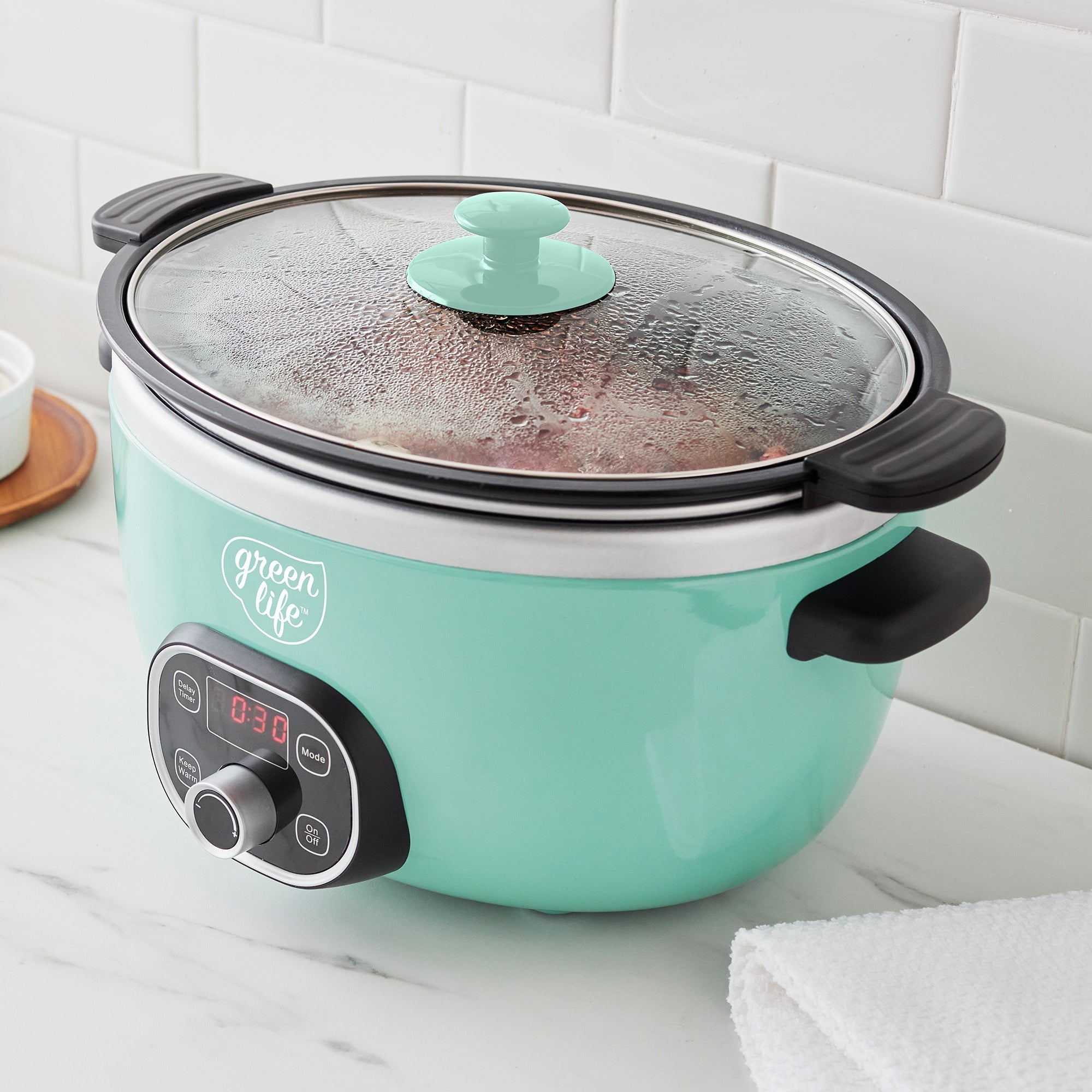GreenLife Healthy 6-Quart Slow Cooker | Turquoise - Image 3