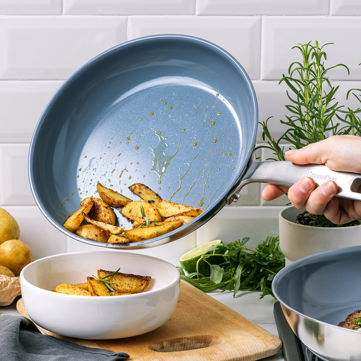 Treviso Ceramic Nonstick Stainless Steel 10-Piece Cookware Set - Image 5
