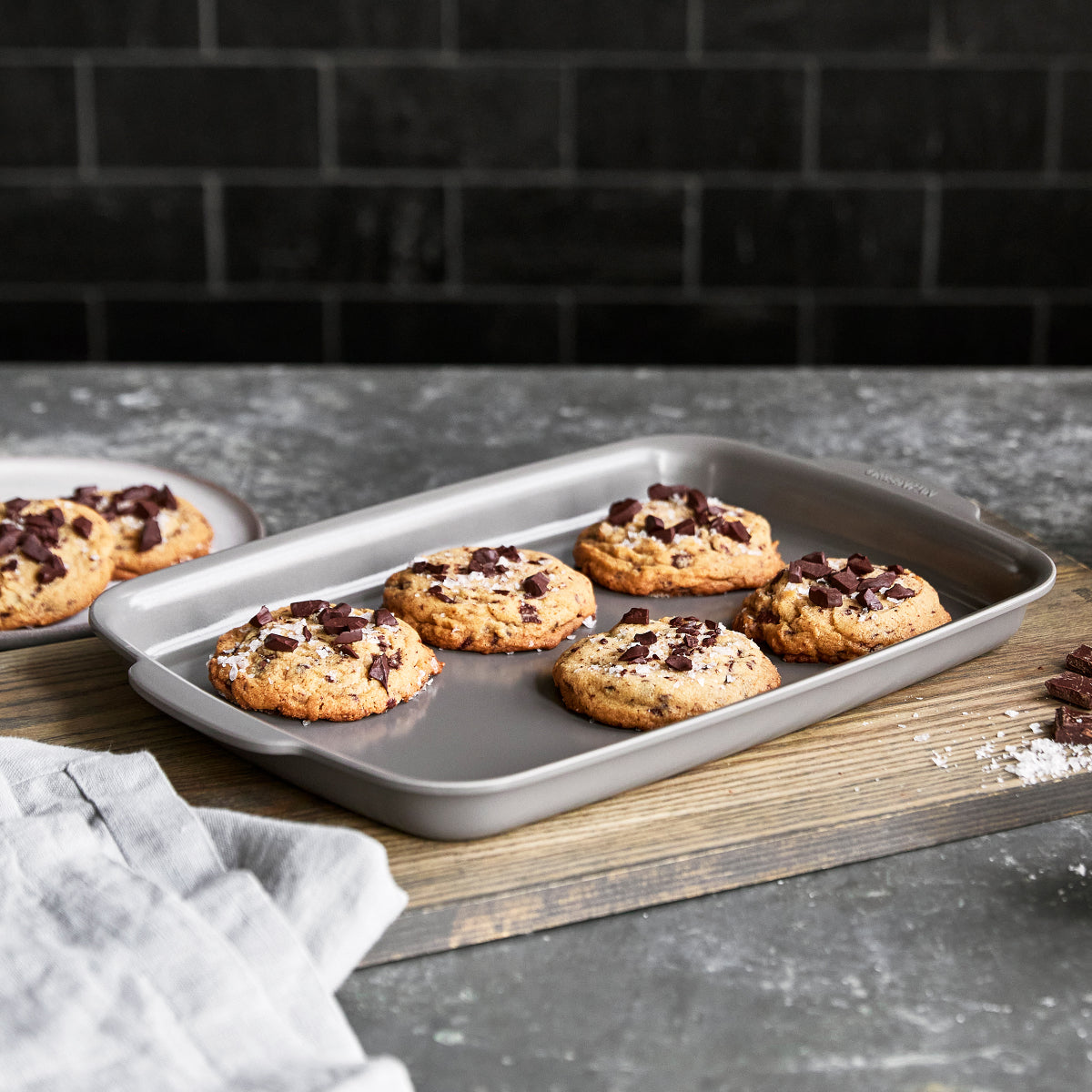 Premiere Ovenware Ceramic Nonstick 13 x 9 Quarter Sheet Pan | Gray - Image 7