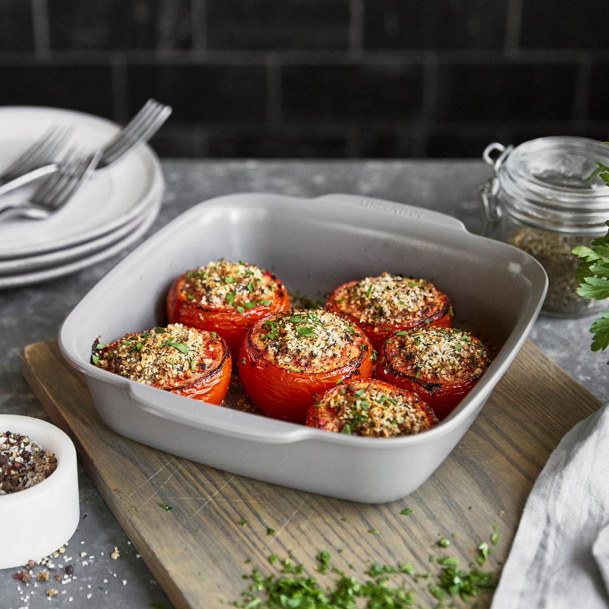 Premiere Ovenware Ceramic Nonstick 8 x 8 Square Baker | Gray - Image 6