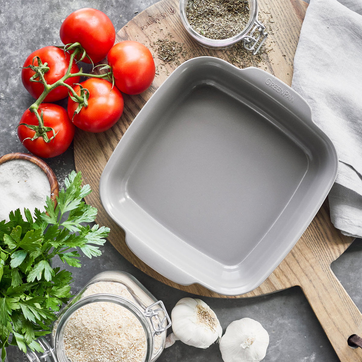 Premiere Ovenware Ceramic Nonstick 8 x 8 Square Baker | Gray - Image 4