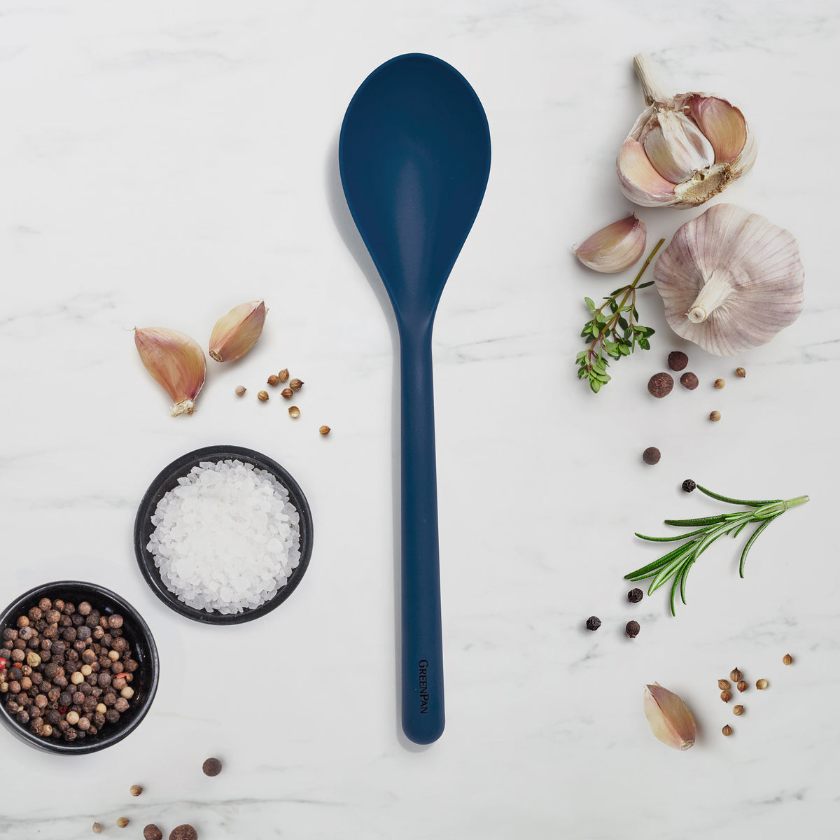 Platinum Silicone Solid Spoon | Navy - Image 2