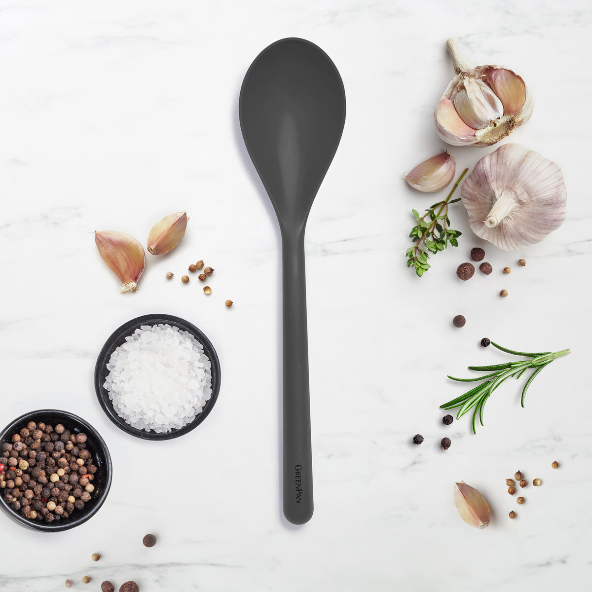 Platinum Silicone Solid Spoon | Gray - Image 2