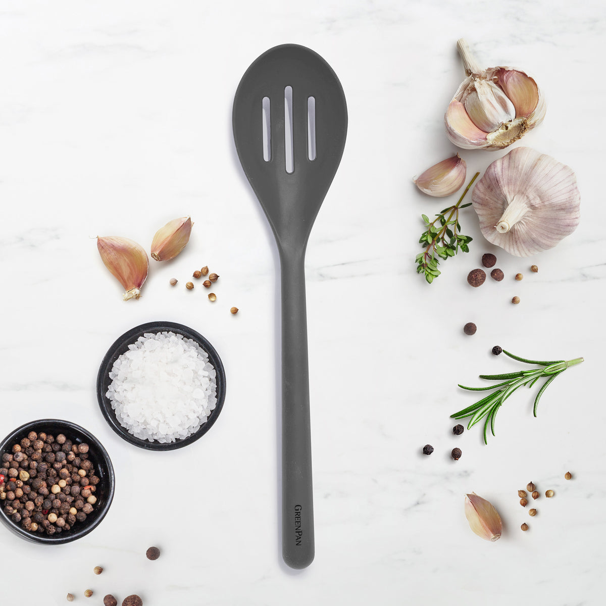 Platinum Silicone Slotted Spoon | Gray - Image 2