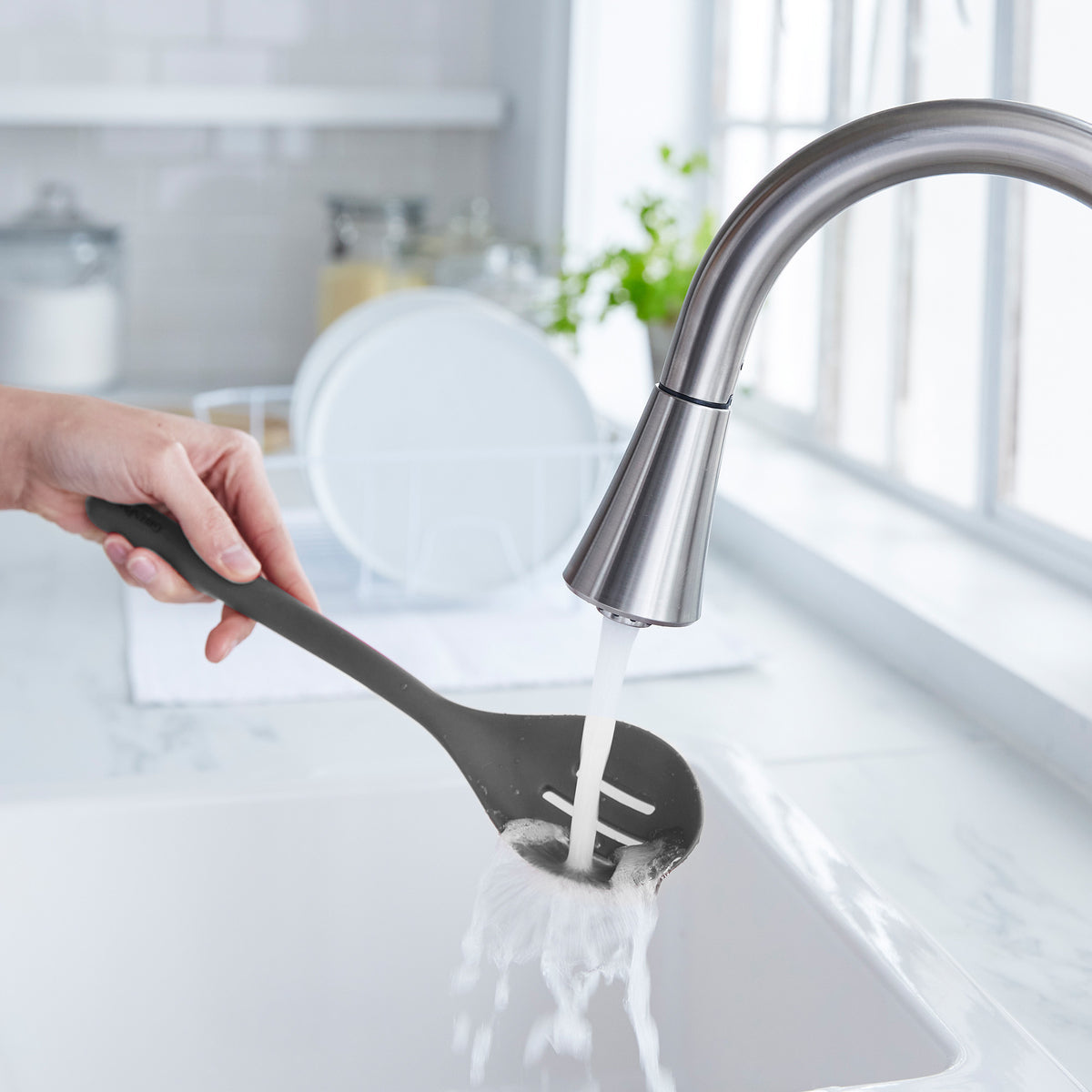 Platinum Silicone Slotted Spoon | Gray - Image 4