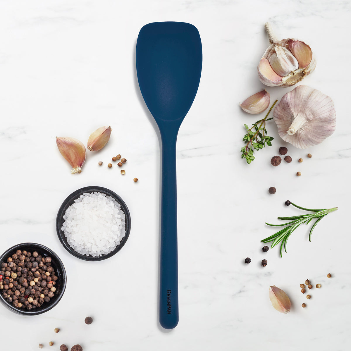 Platinum Silicone Sauté Spoon | Navy - Image 2