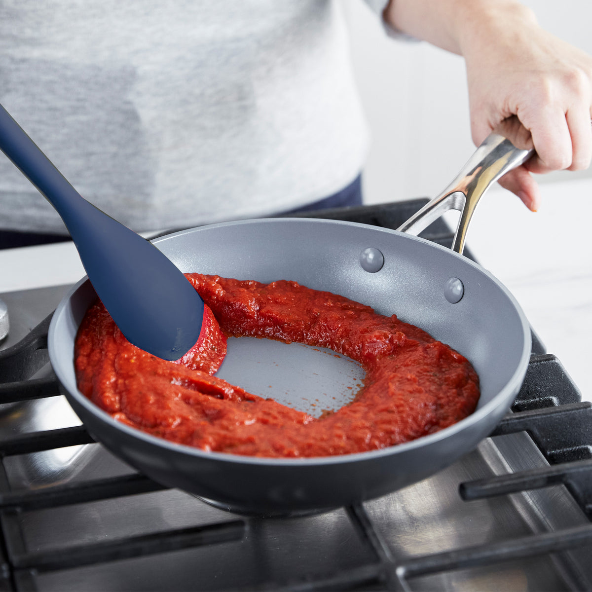 Platinum Silicone Sauté Spoon | Navy - Image 3