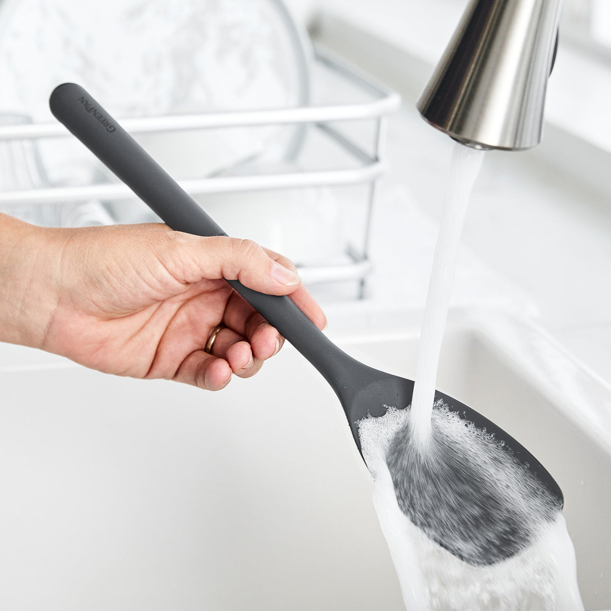 Platinum Silicone Sauté Spoon | Gray - Image 4