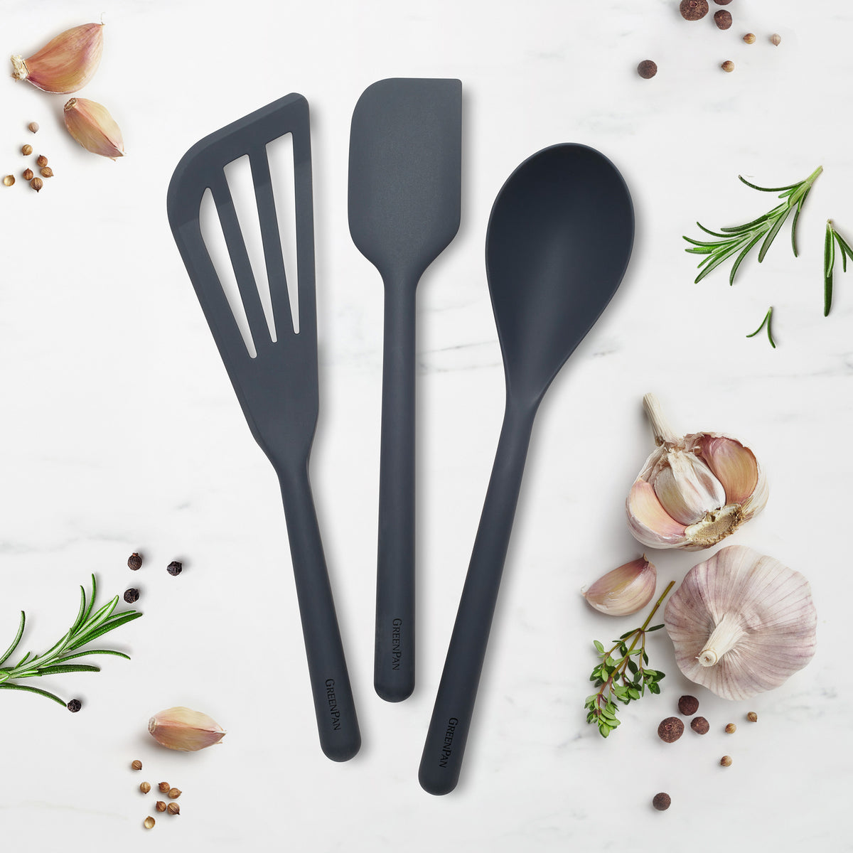 Platinum Silicone Tools 3-Piece Utensil Set | Gray - Image 2