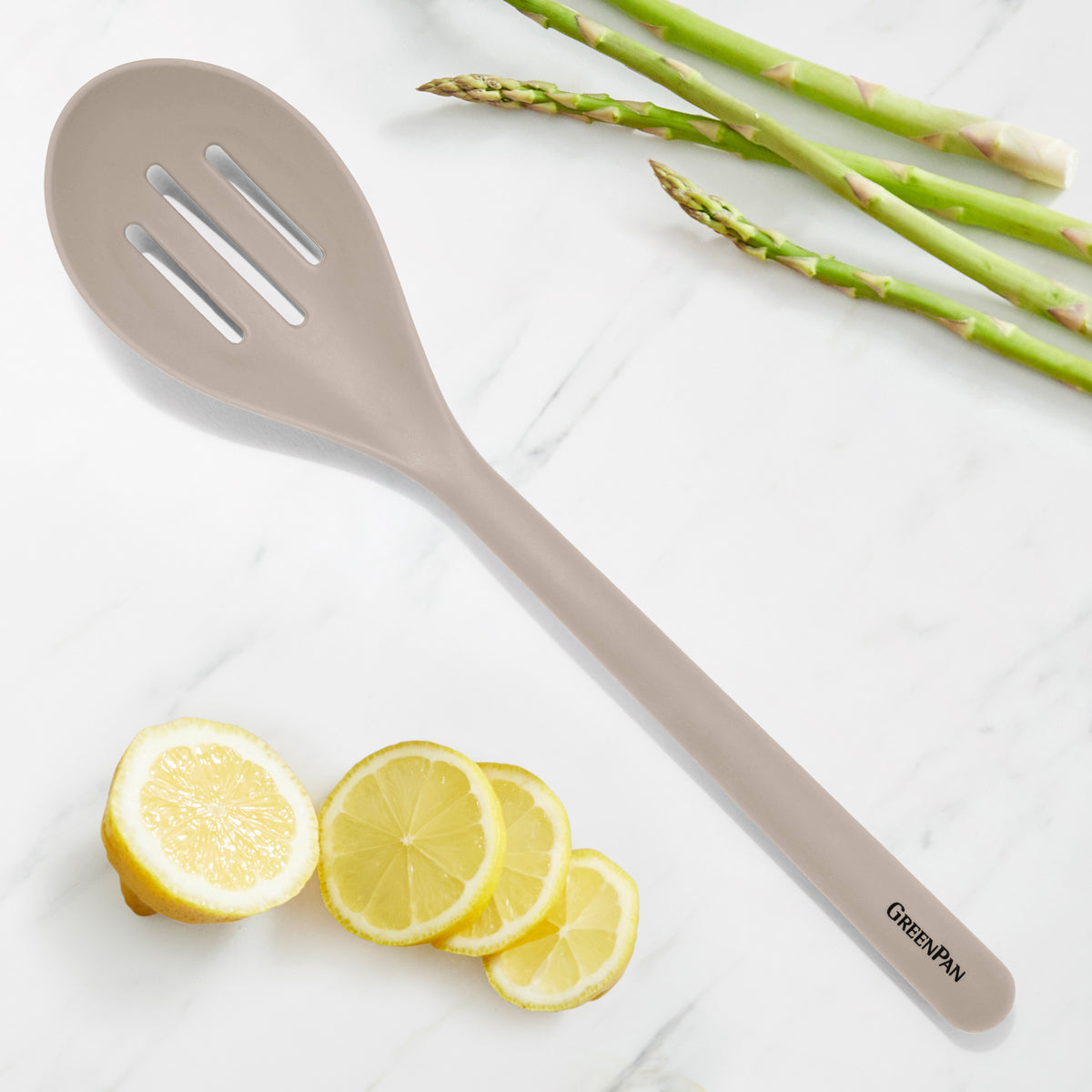 Platinum Silicone Slotted Spoon | Taupe - Image 2