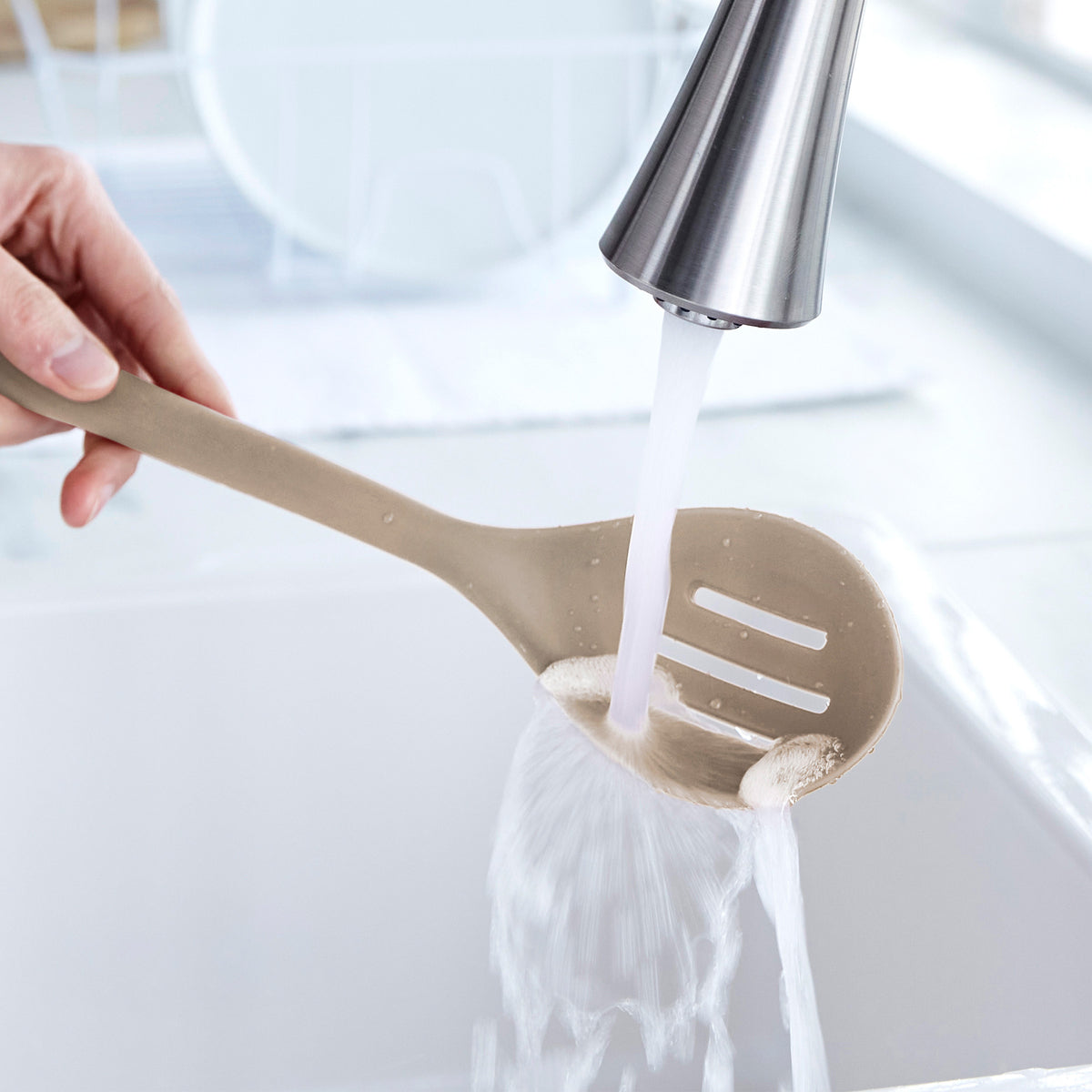 Platinum Silicone Slotted Spoon | Taupe - Image 4