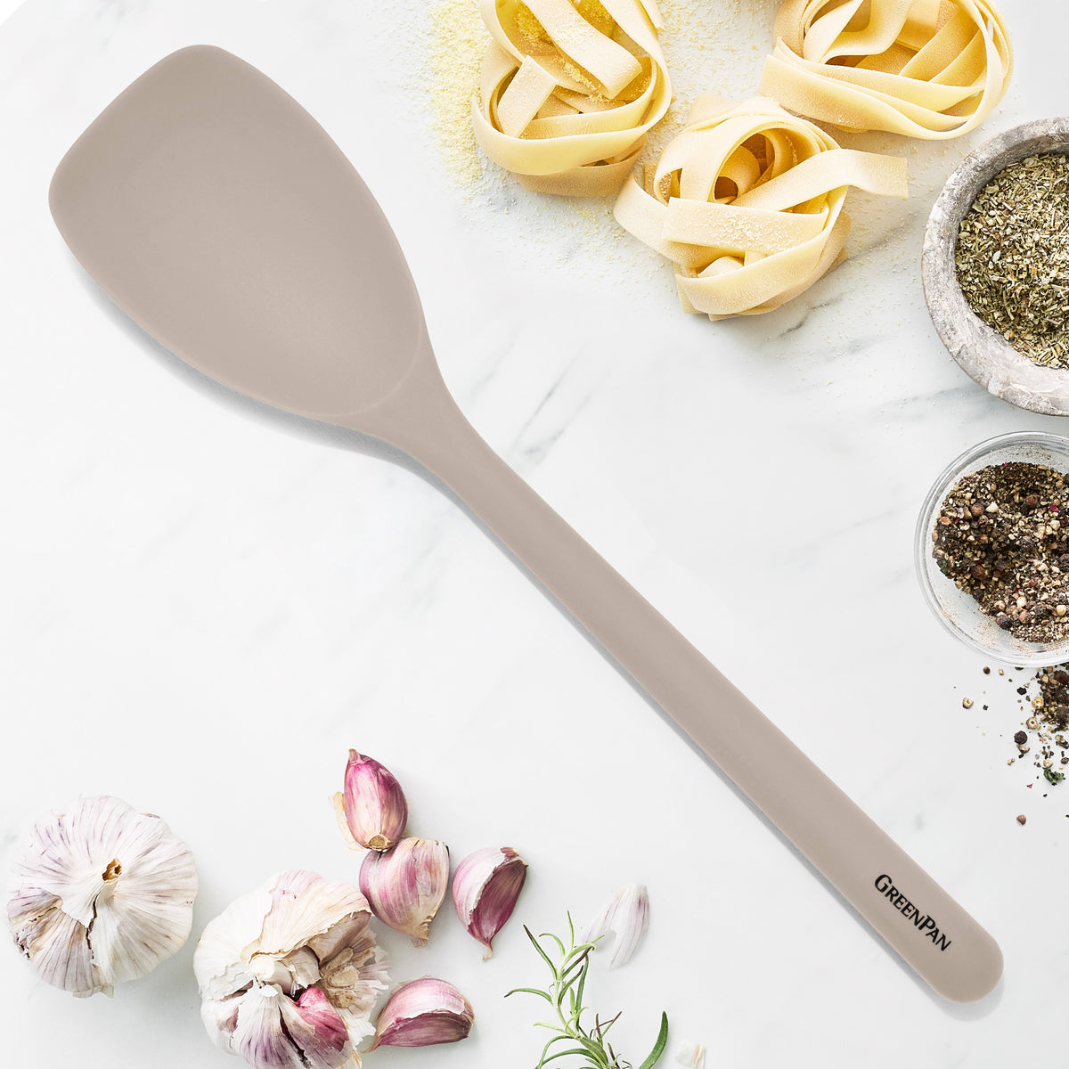 Platinum Silicone Sauté Spoon | Taupe - Image 2