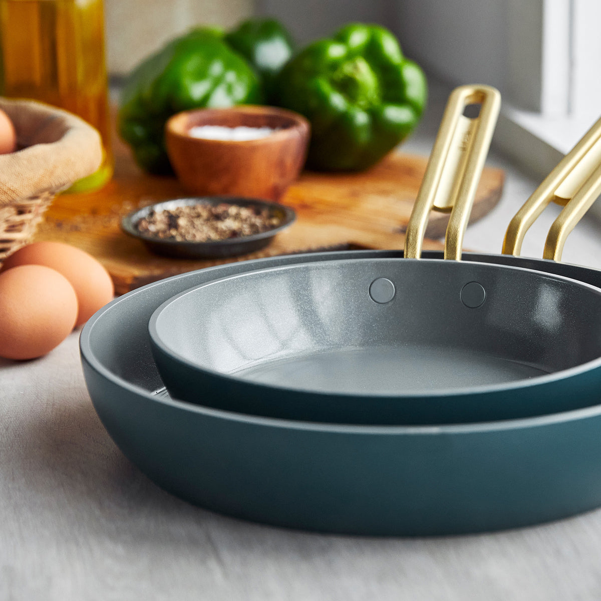 Stanley Tucci™ Ceramic Nonstick 8 and 10 Frypan Set | Venetian Teal - Image 6
