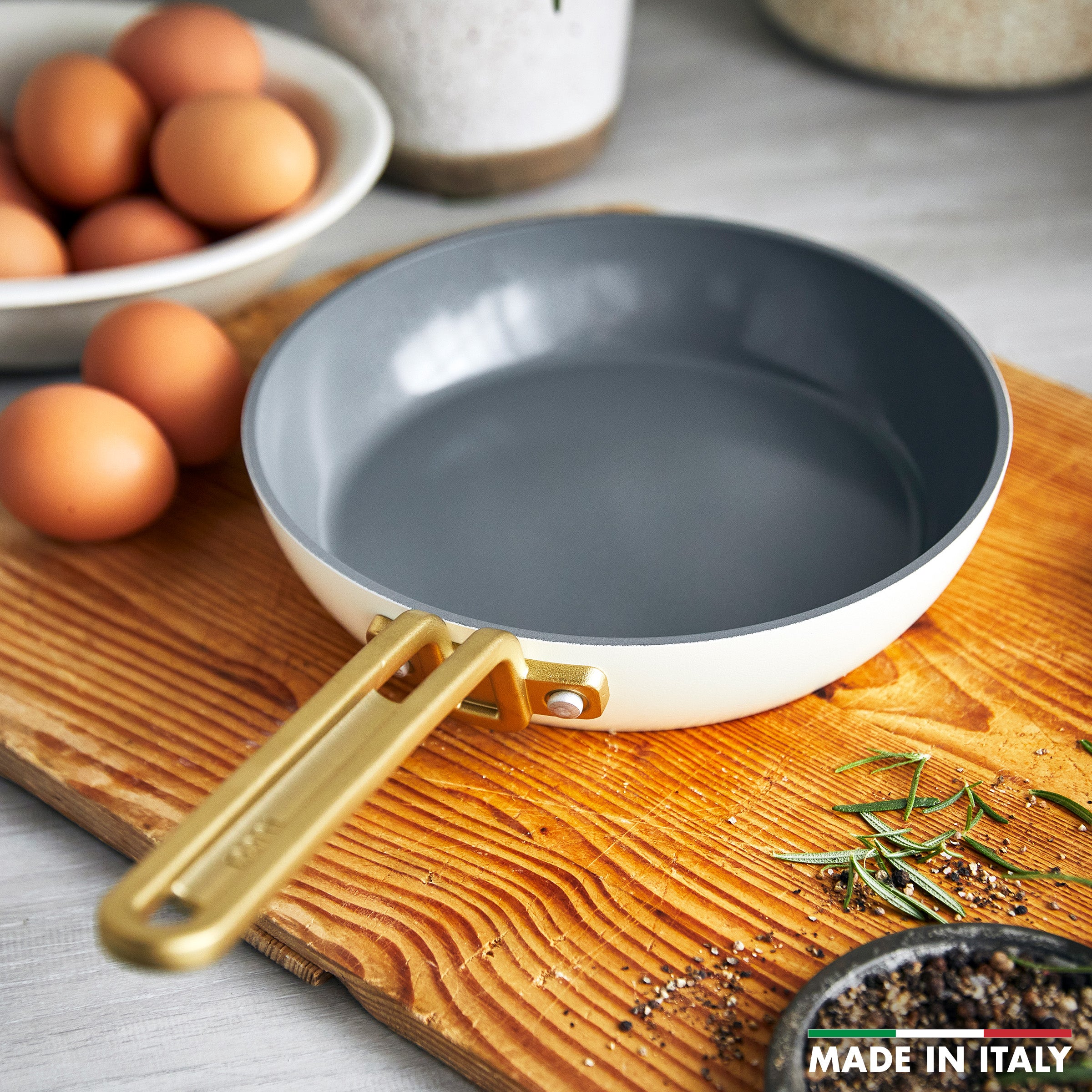 Stanley Tucci™ Ceramic Nonstick 8 Frypan | Carrara White - Image 3