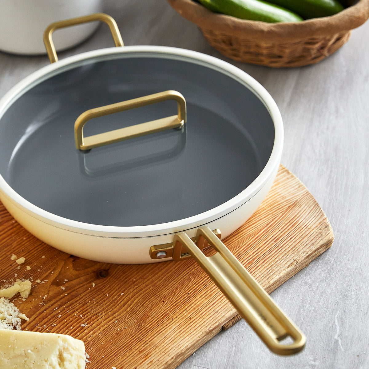 Stanley Tucci™ Ceramic Nonstick 12 Frypan with Lid | Carrara White - Image 7