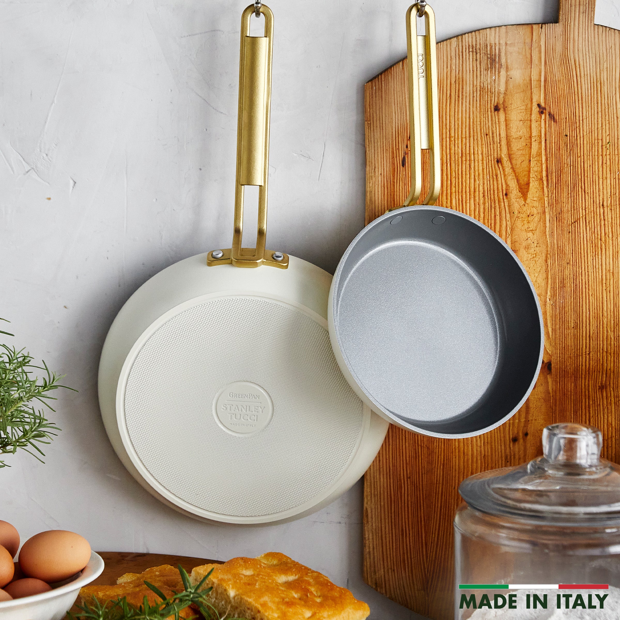 Stanley Tucci™ Ceramic Nonstick 4-Piece Frypan Set | Carrara White - Image 3