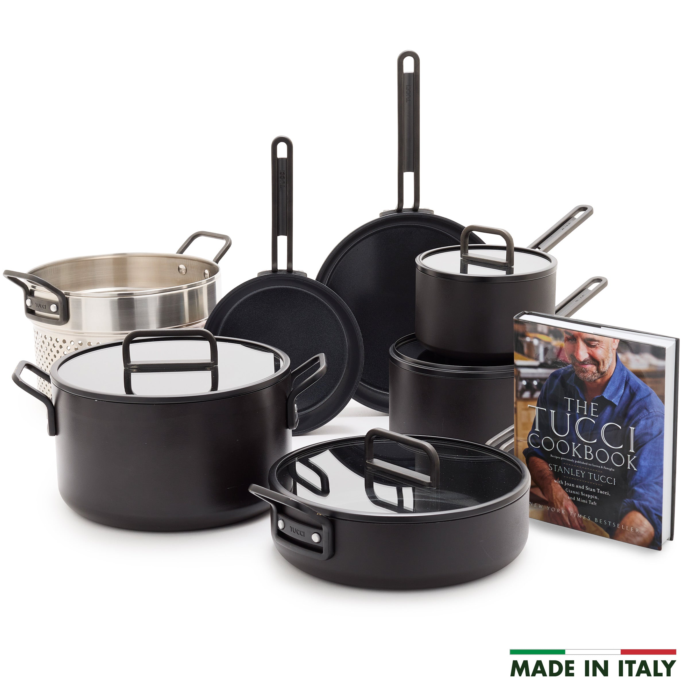 Stanley Tucci™ Ceramic Nonstick 11-Piece Cookware Set | Milano Black