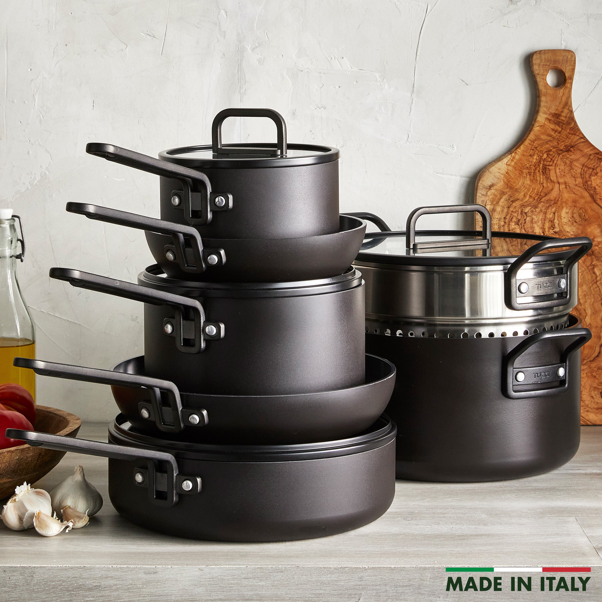 Stanley Tucci™ Ceramic Nonstick 11-Piece Cookware Set | Milano Black - Image 3