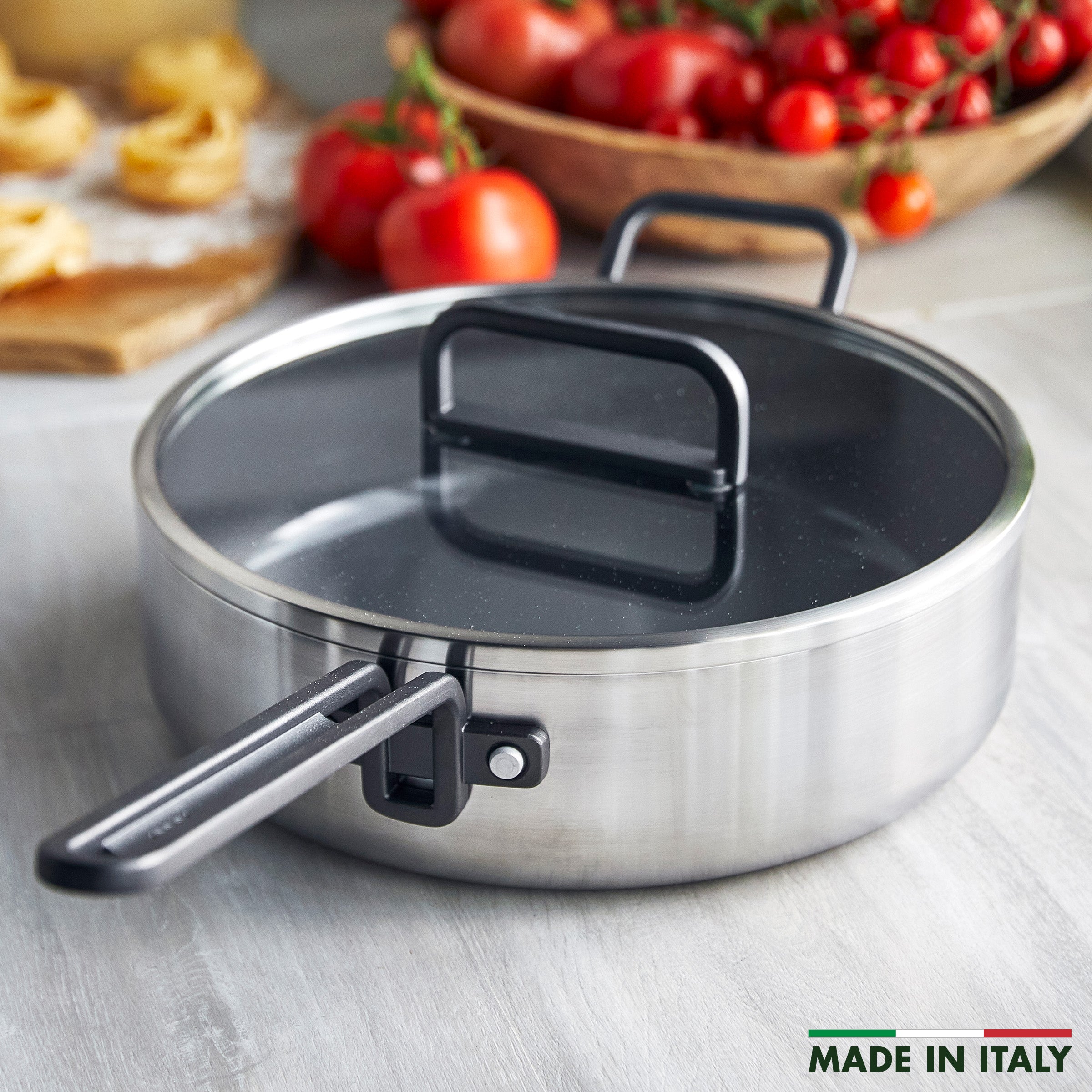 Stanley Tucci™ Stainless Steel Ceramic Nonstick 4-Quart Sauté Pan with Lid - Image 2