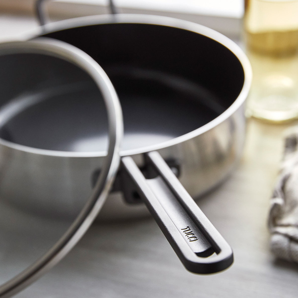 Stanley Tucci™ Stainless Steel Ceramic Nonstick 4-Quart Sauté Pan with Lid - Image 3