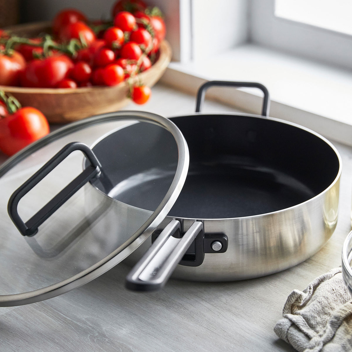 Stanley Tucci™ Stainless Steel Ceramic Nonstick 4-Quart Sauté Pan with Lid - Image 5
