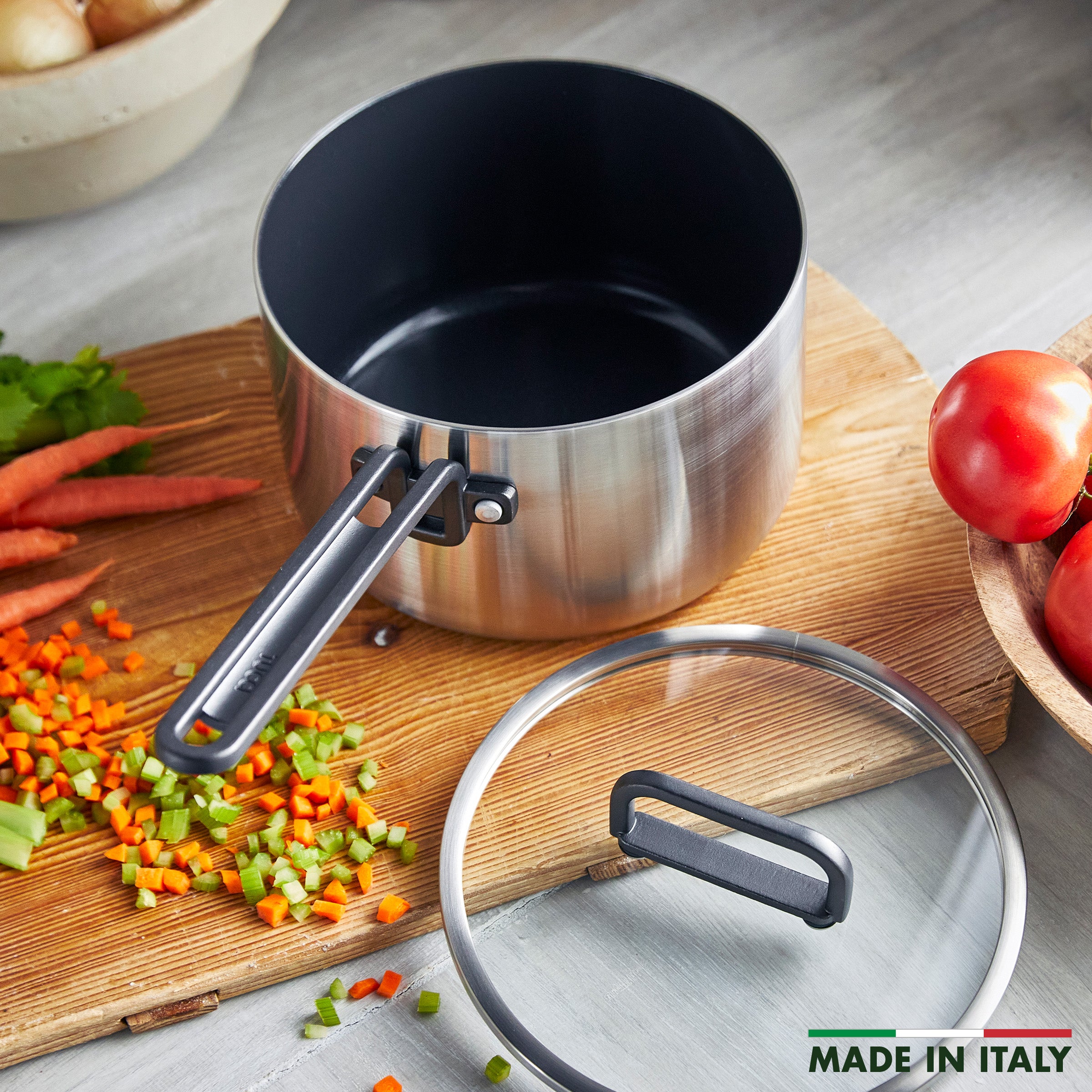 Stanley Tucci™ Stainless Steel Ceramic Nonstick 4-Quart Saucepan with Lid - Image 2