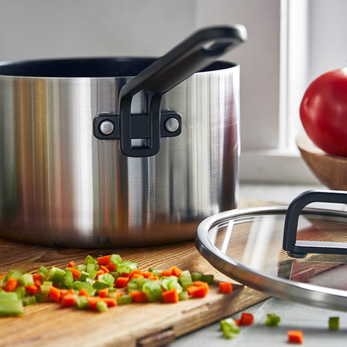 Stanley Tucci™ Stainless Steel Ceramic Nonstick 4-Quart Saucepan with Lid - Image 4