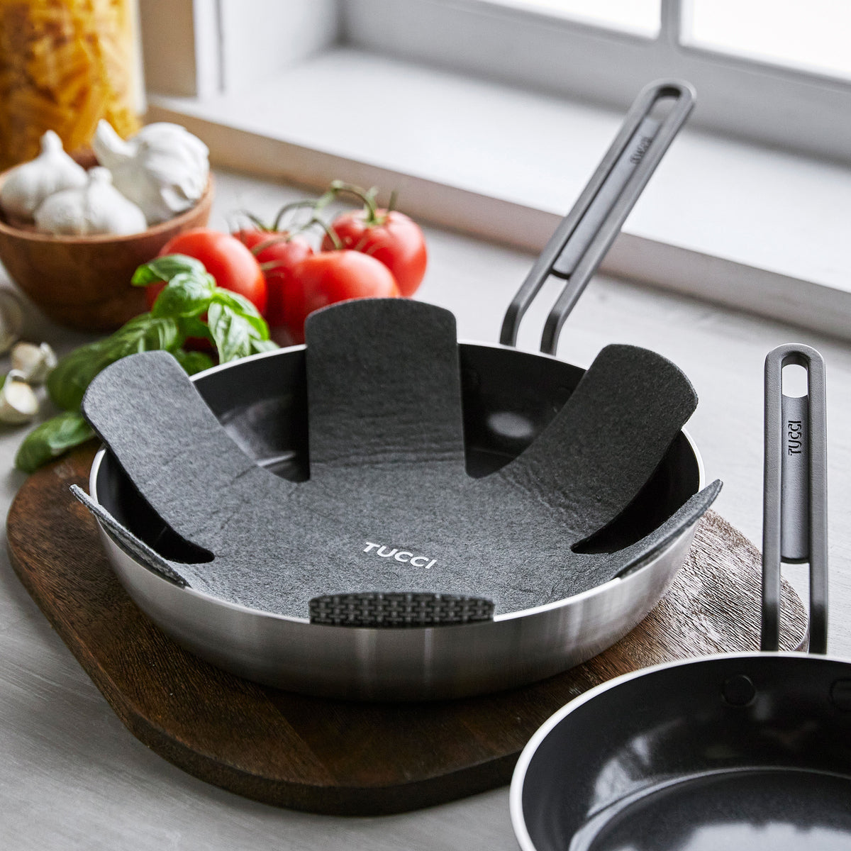 Stanley Tucci™ Stainless Steel Ceramic Nonstick 8 & 10 Frypan Set | Black Handles - Image 9
