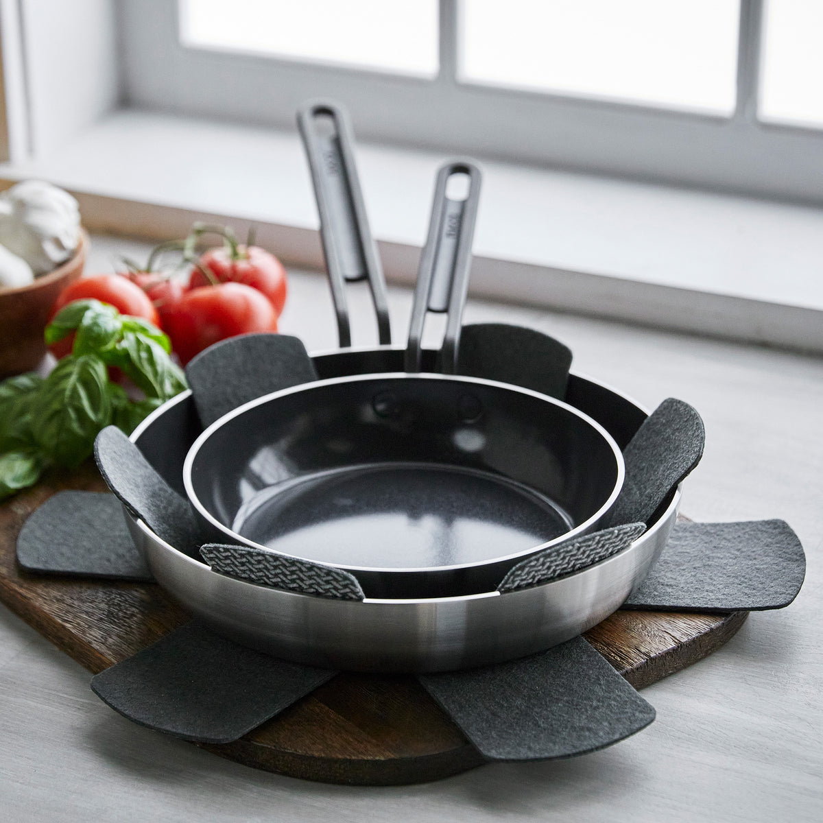 Stanley Tucci™ Stainless Steel Ceramic Nonstick 8 & 10 Frypan Set | Black Handles - Image 10