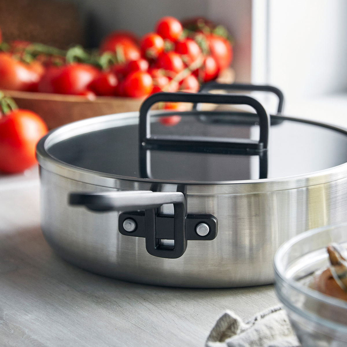 Stanley Tucci™ Stainless Steel Ceramic Nonstick 11-Piece Cookware Set | Black Handles - Image 12