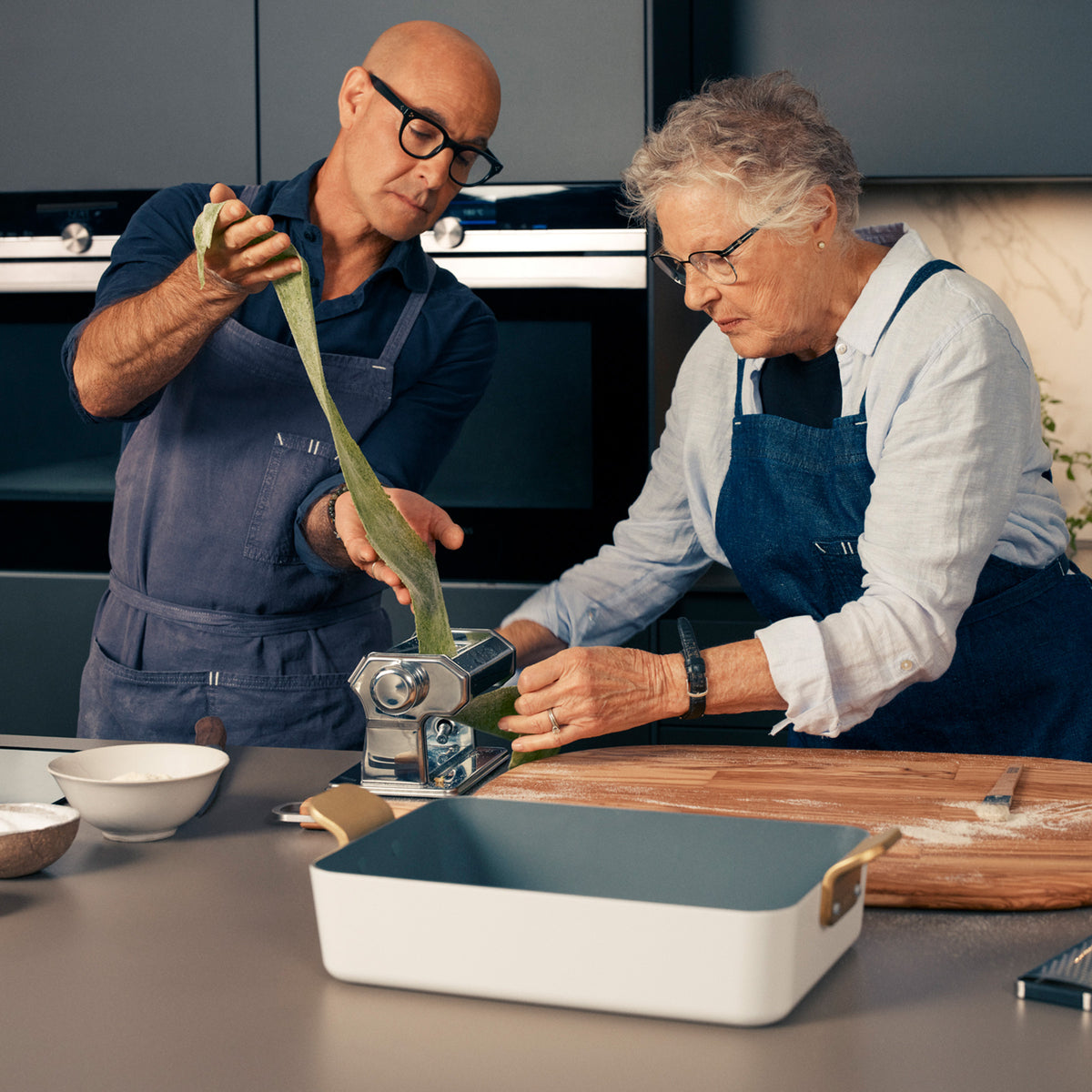 Stanley Tucci™ Ceramic Nonstick Lasagna Pan | Carrara White - Image 4