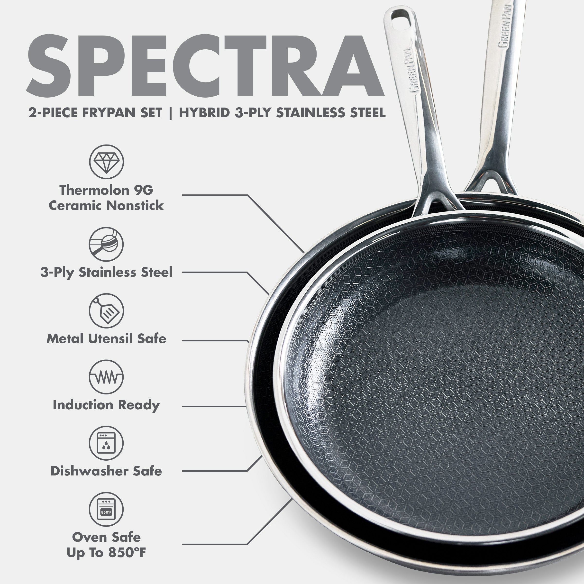 Spectra Thermobond Hybrid Ceramic Nonstick 10 and 12 Frypan Set - Image 15