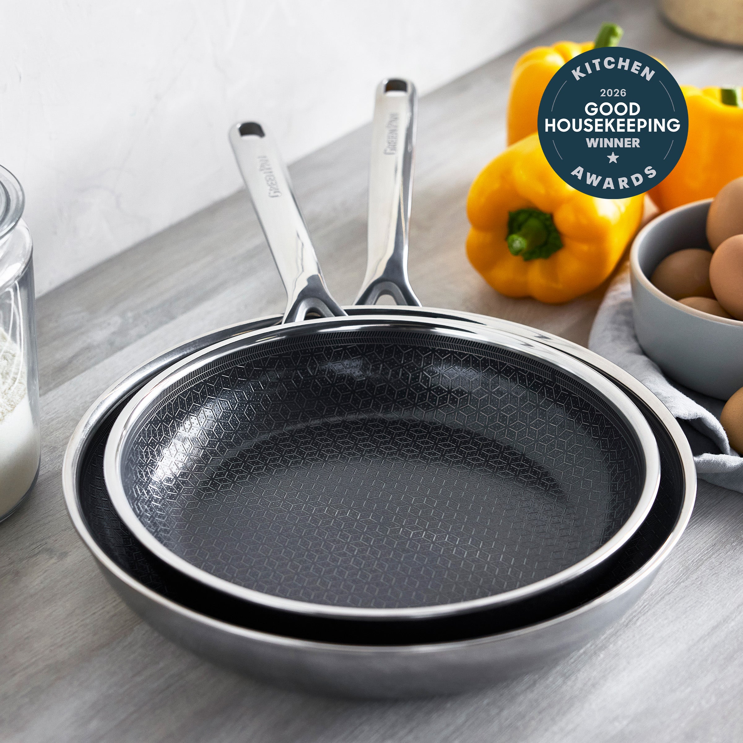 Spectra Thermobond Hybrid Ceramic Nonstick 10 and 12 Frypan Set - Image 2