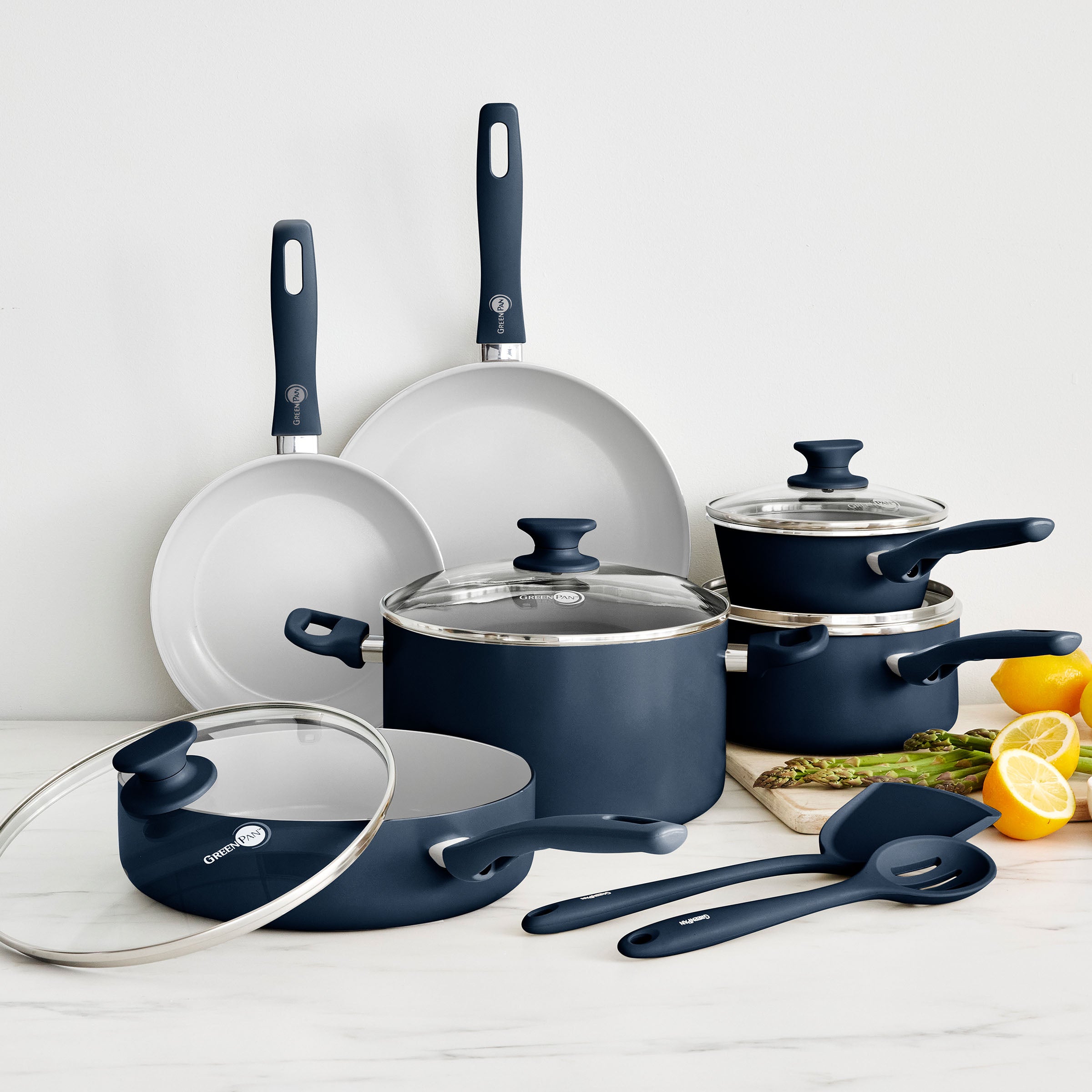 Dover Ceramic Nonstick 12-Piece Cookware Set | Oxford Blue - Image 2